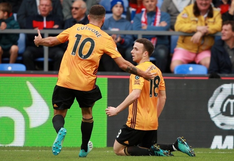 ดิเอโก้ โจต้า กองหน้าของ วูล์ฟแฮมป์ตัน ในศึก พรีเมียร์ลีก อังกฤษ