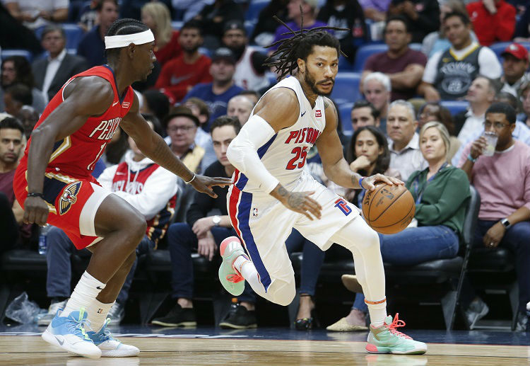 Derrick Rose hits 21 points during Pistons’ NBA win against the Pelicans