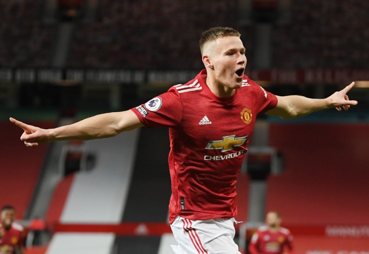 Manchester United's Scott McTominay aims to score against Everton in EFL Cup